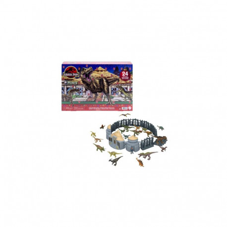 Jurassic World Island Visitor Advent Calendar, 24 Days Toy Surprises, 19 Dinosaur Minis