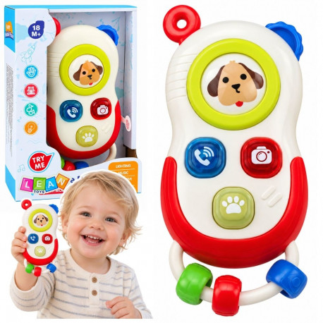 Interaktiivne telefon väikelapsele, liikuvad elemendid, valgused ja helid