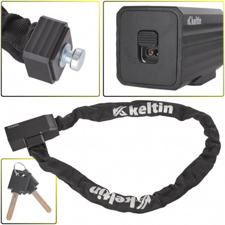Keltin K02306 jalgratta ketilukk, 900mm, 6mm, võtmega, nailonkate, 2 võtit