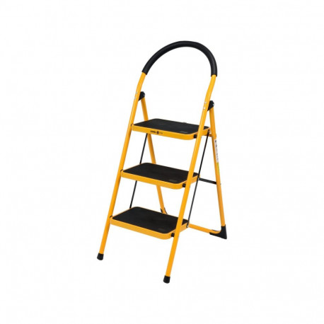 Vorel 3-Step Ladder 17733, 1.15m, 150kg, 3 rungs, 36x26mm, anti-slip feet, protective rail