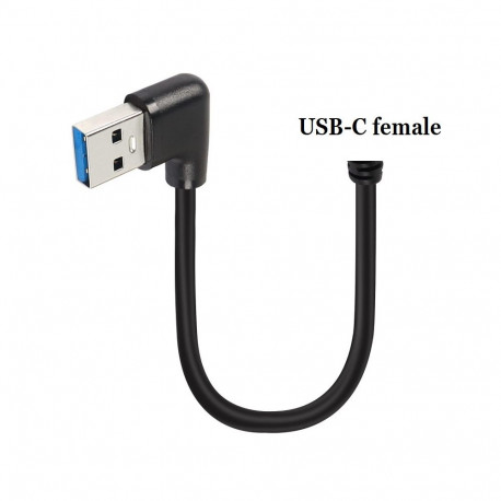 PremiumCord extension cable angled USB 3.0 A 90° male - USB-C female