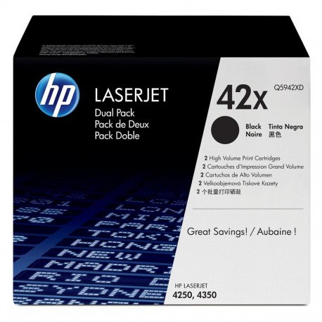 "HP Toner 42X Q5942XD Schwarz Doppelpack je 20.000 Seiten"