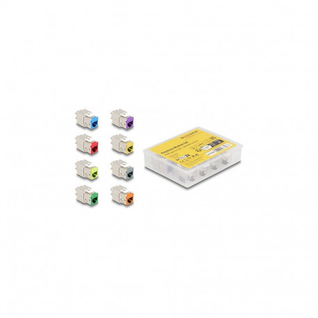 "Keystone Modul RJ45 Buchse zu LSA Cat.6A werkzeugfrei farbig Set 8 Stück"