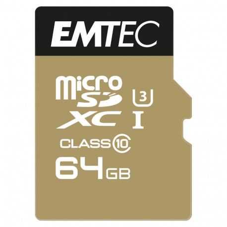 "CARD Emtec m64GB UHS-I U3 V30 A1 SpeedIN Pro + Adapter"