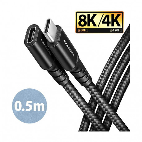 "AXAGON BUCM32-CF05AB Verlängerungskabel, USB-C zu USB-C 3.2 Gen 2, 0,5 m, 20 Gbps - Aluminium"