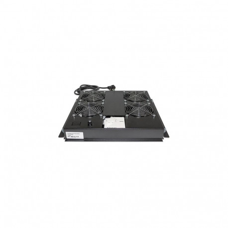 Intellinet 4-Fan Ventilation Unit for 19" Racks, Roof Mount, with Thermostat, Black