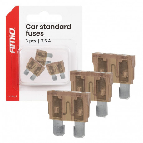 Amio auto standard-lamekaitsmed amio-05104, 3tk, 7,5A