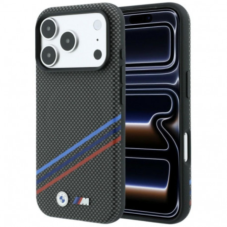 BMW BMW M Quadrille Kevlar Print Tricolor Lines & Metal Logo MagSafe Case for iPhone 18 Pro Max / 17