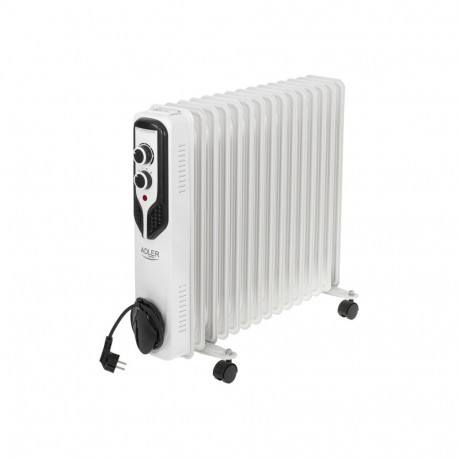 Adler õliradiaator AD 7819 2500W 3 võimsusastet, valge
