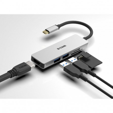 D-Link DUB-M530 HUB USB -C + USB 3.0 + HDMi + S