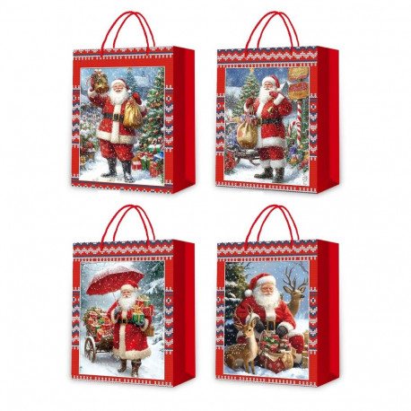 Gift bag SANTA DAY L, 31x40x12cm, mix