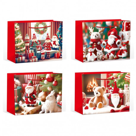 Gift bag XMAS DAY M, 32x26x10cm, mix