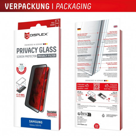 Samsung Galaxy S26 FE Privacy Glass By Displex Transparent