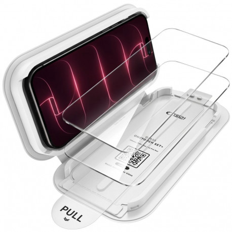 SZKŁO HARTOWANE TECH-PROTECT ONETOUCH SET+ 2-PACK IPHONE 17 PRO / 18 PRO CLEAR