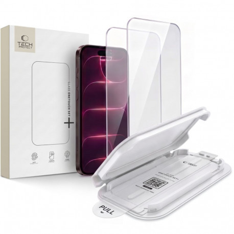 SZKŁO HARTOWANE TECH-PROTECT ONETOUCH SET+ 2-PACK IPHONE 17 PRO MAX / 18 PRO MAX CLEAR