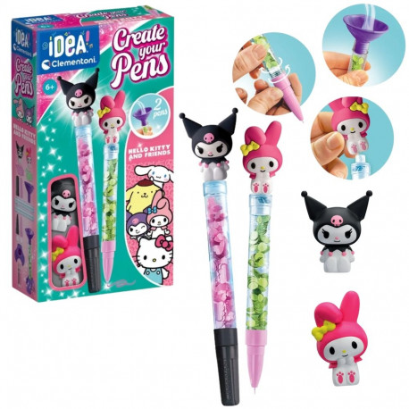 Idea Art Zestaw Mini Fabryka Długopisów Hello Kitty i Przyjaciele My Melody i Kuromi Clementoni 1843