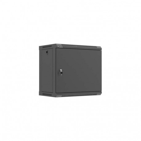 Wack cabinet wall-mount 19 inches 9U 540x350mm black with metal door (flat pack)