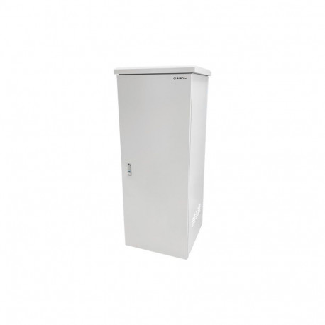 Zewnętrzna szafa rack IP55, stojąca 19" 32U 600x600, 4 belki nośne, 4 przepusty kablowe, kolor szary