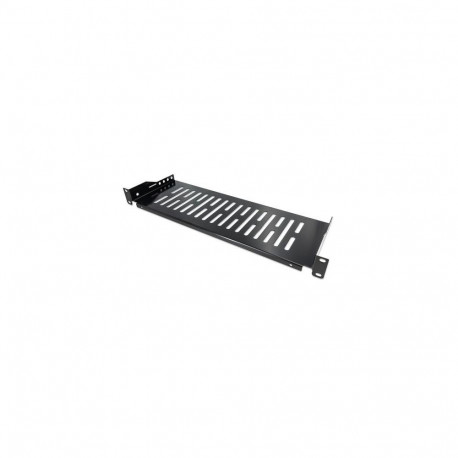 Intellinet 19" Cantilever Shelf, 1U, 2-Point Front Mount, 150mm Depth, Max 25kg, Black, Three Y