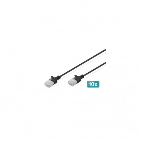 Digitus CAT 6 U-UTP Slim patch cable, 5 m, black, 10 pieces