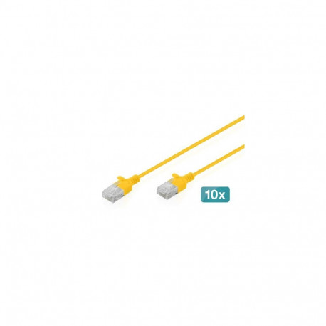 Digitus CAT 6 U-UTP Slim patch cable, 5 m, yellow, 10 pieces