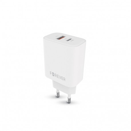 Forever TC-09-33AC GaN PD QC charger 1x USB-C 1x USB 33W white
