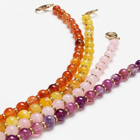 Beaded phone strap yellow