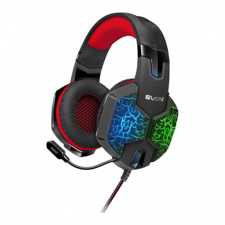 Gaming headphones with microphone SVEN AP-U988MV black-red