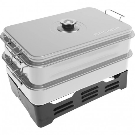 Browin 330007 balcony smoker with adjustable capacity, 47.5cm, 27.4cm, 27.8cm, 3.87kg, stainless ste