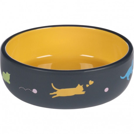 Flamingo Rani kollane söögi- ja joogikauss kassile ∅ 13,5cm 380ml