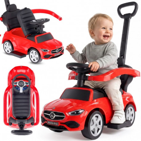 Mercedes pealistutav auto C-Class lükkesanga ja jalatoega, punane