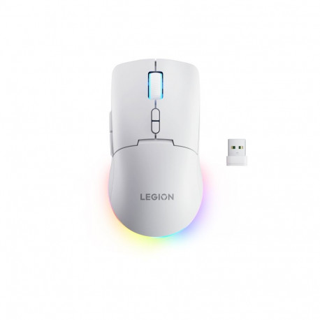 Lenovo RGB mängurihiir Legion M220, juhtmevaba, 2.4 GHz, Bluetooth, juhtmega, jäävalge