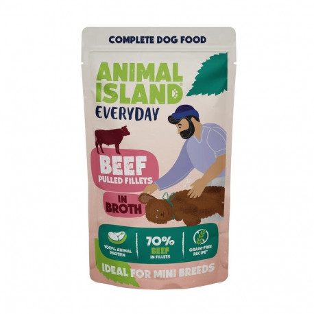 ANIMAL ISLAND Everyday Beef pulled fillets in broth - wet dog food - 150g