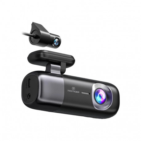 Dash Cam - REDTIGER F9 4K Wi‑Fi + 1080p Rear Camera