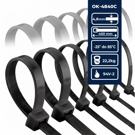 Opaska kablowa 4,8400 czarna (opak. 50 szt)