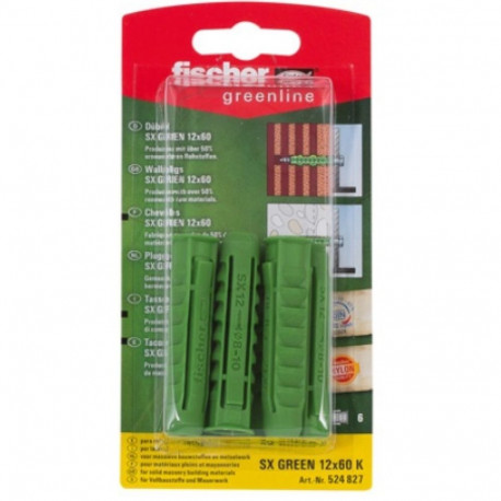 Fischer seinatüüblid SX 12x60 K, rohelised (6 tk)