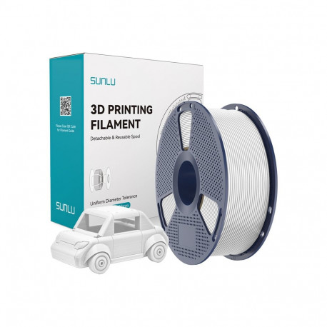 3D Printing Filament - Sunlu PETG 195°C, 53 MPa, Durable White