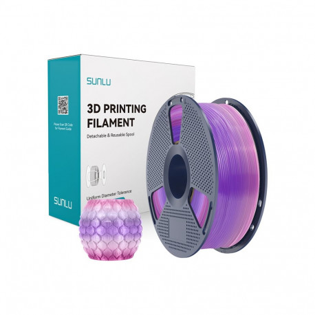 3D Printing Filament - Sunlu PLA Transparent Rainbow 03, ±0.02 mm, Compatible With Most FDM Printers