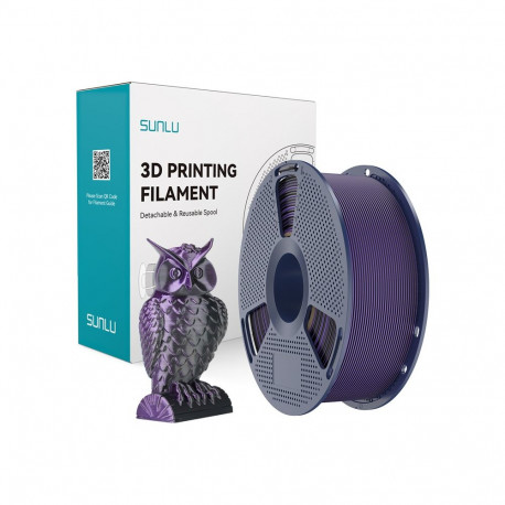 3D Printing Filament - Sunlu PLA+ Silk Dual Color 1.75mm 1kg Black/Purple