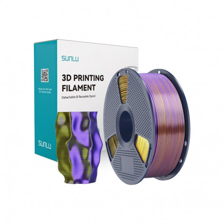 3D Printing Filament - Sunlu PLA+ Silk Tri-Color Filament 1.75mm Black/Gold/Purple