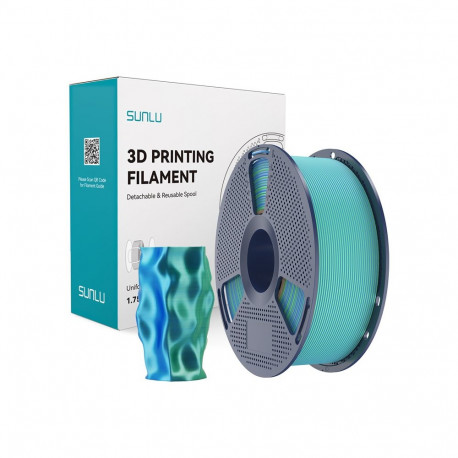 3D Printing Filament - Sunlu PLA+ Silk Dual Color 1.75mm Filament Blue-Green
