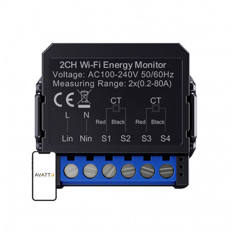 Smart Energy Meter - Avatto WPM16-2 Wi-Fi Bidirectional Energy Meter