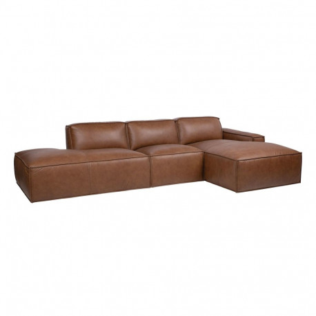 Corner sofa BURTON RC brown leather