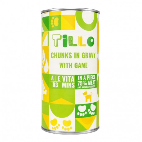 TILLO Chunks in gravy Game - wet dog food - 1250g