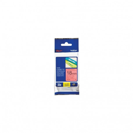 Brother etiketilint TZE441 18, must/punane