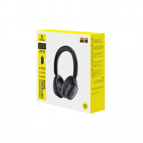 Baseus Baseus Wireless Bluetooth 6.0 Noise Cancelling Headphones Bass BH1 NC Black Color A0203703 (6