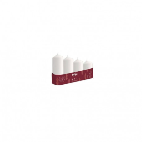 bolsius Candle cylinder 4 pcs. diam.120, 100, 80, 60x48mm white