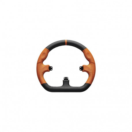 Asetek Closed D Orange Leather Rim Racing wheel