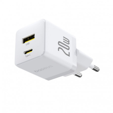 Charger - Baseus Palm AC Fast Charger 20W USB-C & USB-A White