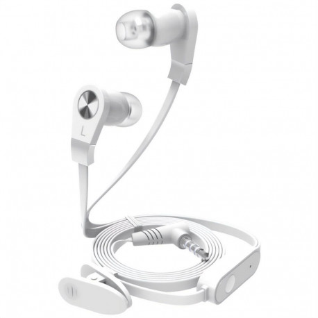 Headphones - Media-Tech MT3556W In-Ear With Microphone, Tangle-Free Cable, White